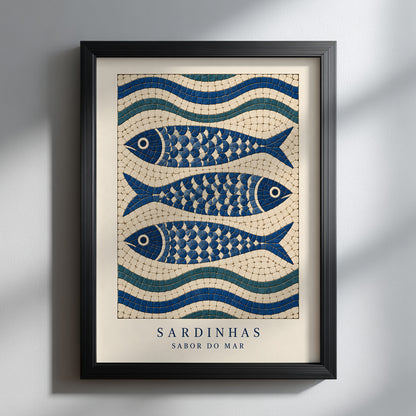 Portuguese Calçada Sardine Mosaic Print