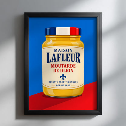 French Dijon Mustard Jar Pop Art Poster
