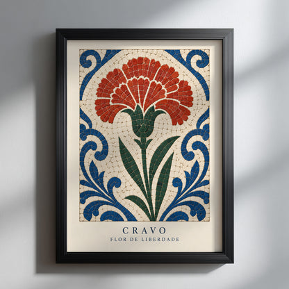Portuguese Carnation Calcada Tile Print