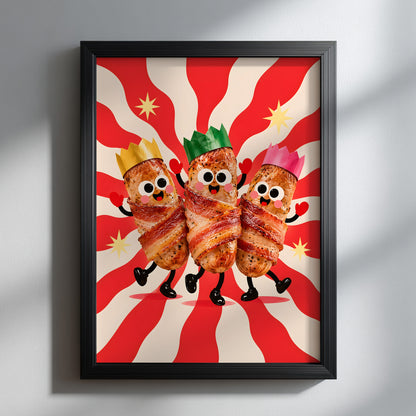 British Christmas Pigs in Blankets Poster