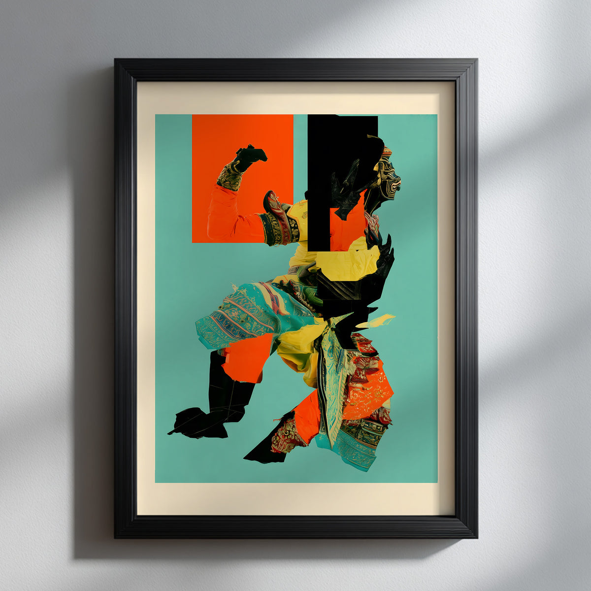 Abstract Thai Khon Performer Collage Poster