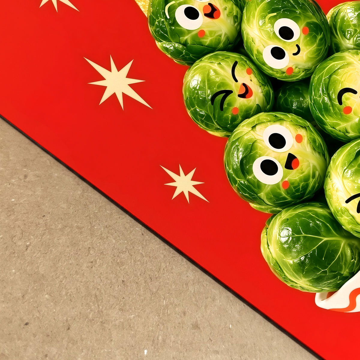 Smiling Brussels Sprouts Christmas Tree Poster
