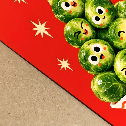 Smiling Brussels Sprouts Christmas Tree Poster