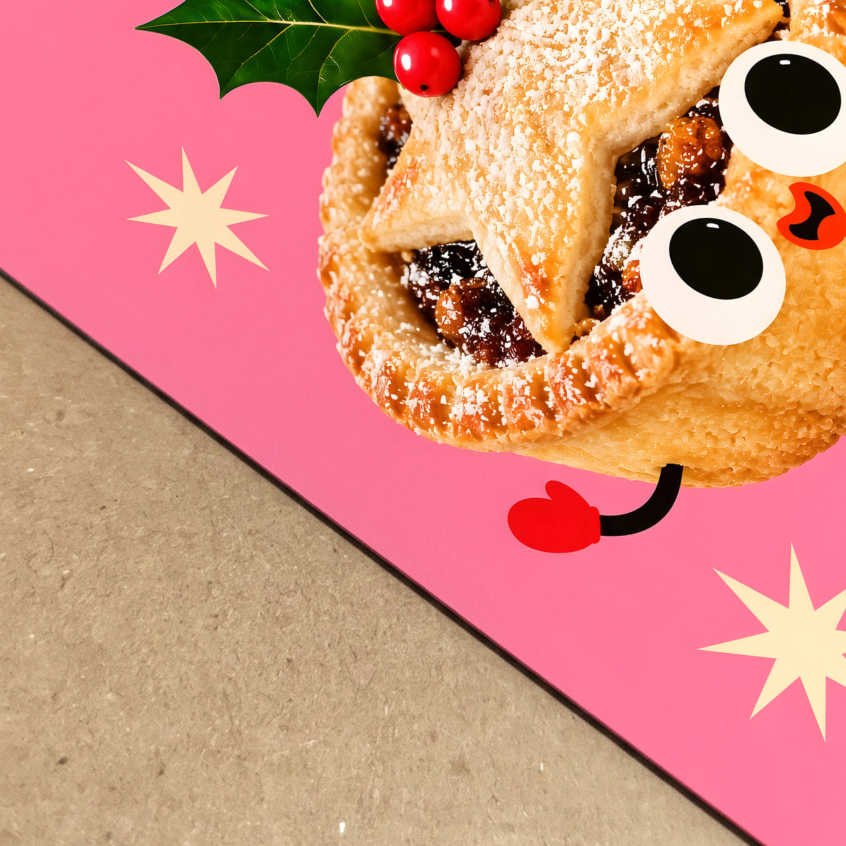 British Cheerful Christmas Mince Pie Poster