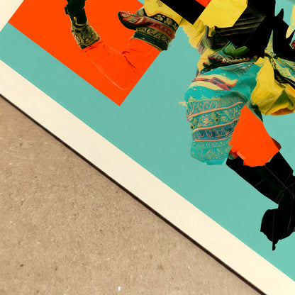 Abstract Thai Khon Performer Collage Poster