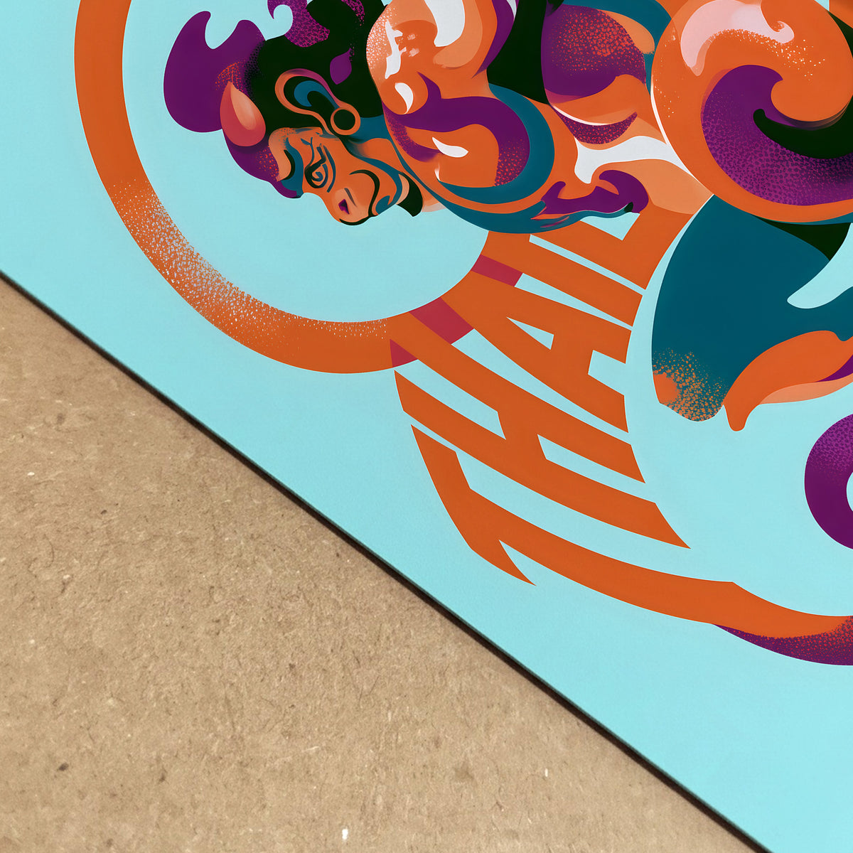 Orange Thailand Hanuman Monkey Poster