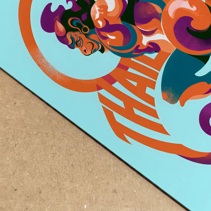 Orange Thailand Hanuman Monkey Poster