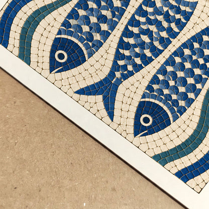 Portuguese Calçada Sardine Mosaic Print