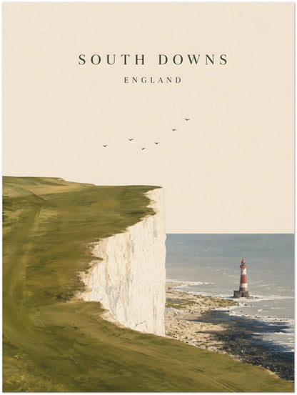 East Sussex Coastal Landscape Wall Art displayed on Archival Paper (250 GSM) 45x60 cm / 18x24″