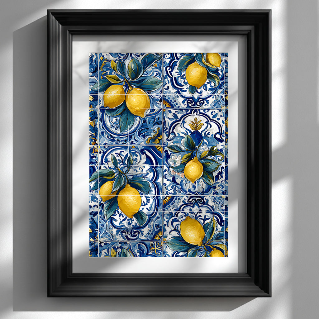 Portuguese Lemon Azulejo Print
