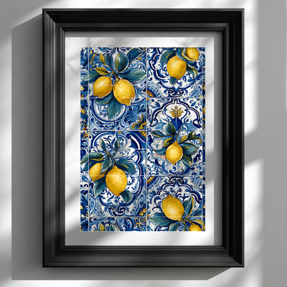 Portuguese Lemon Azulejo Print