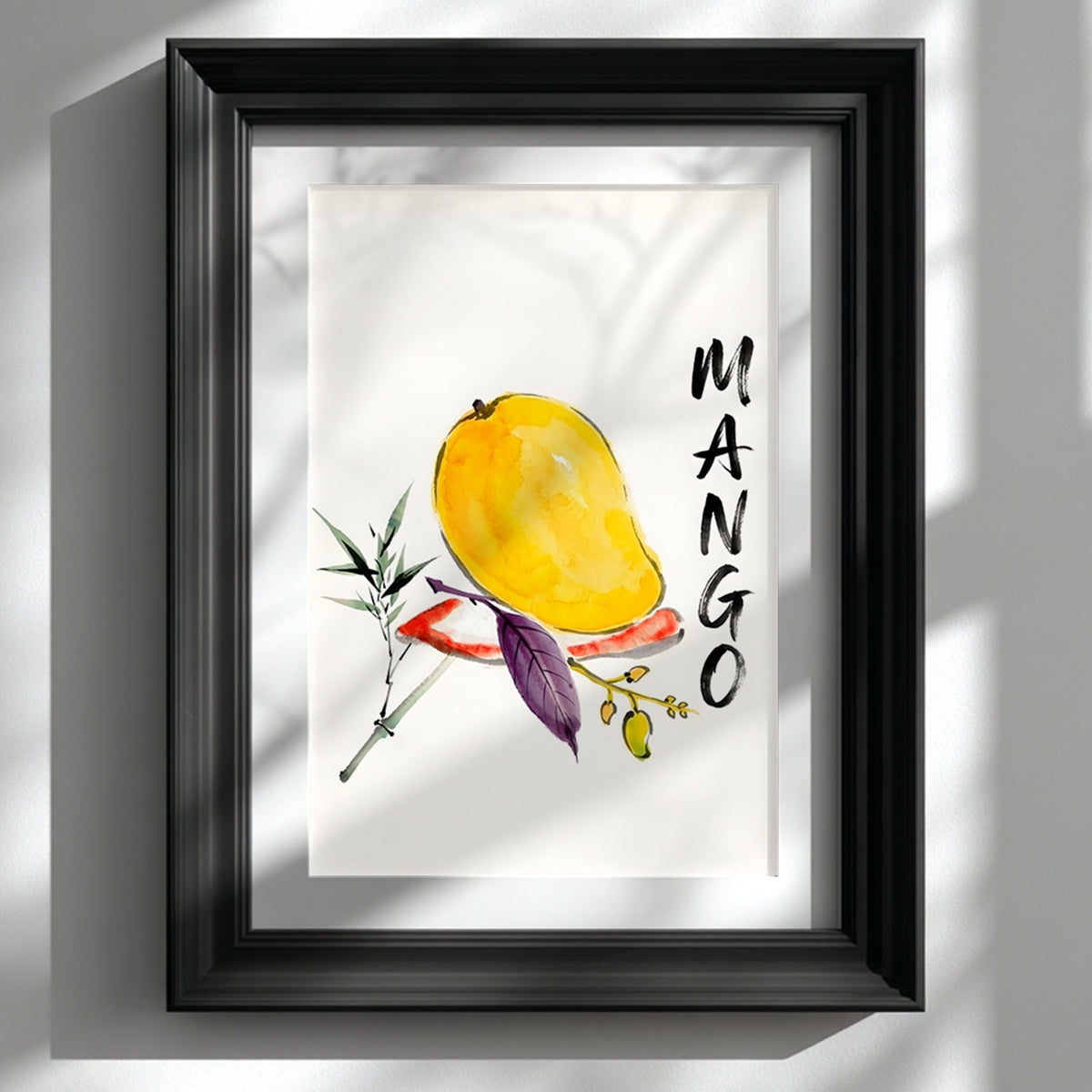 Yellow Mango Watercolour Print