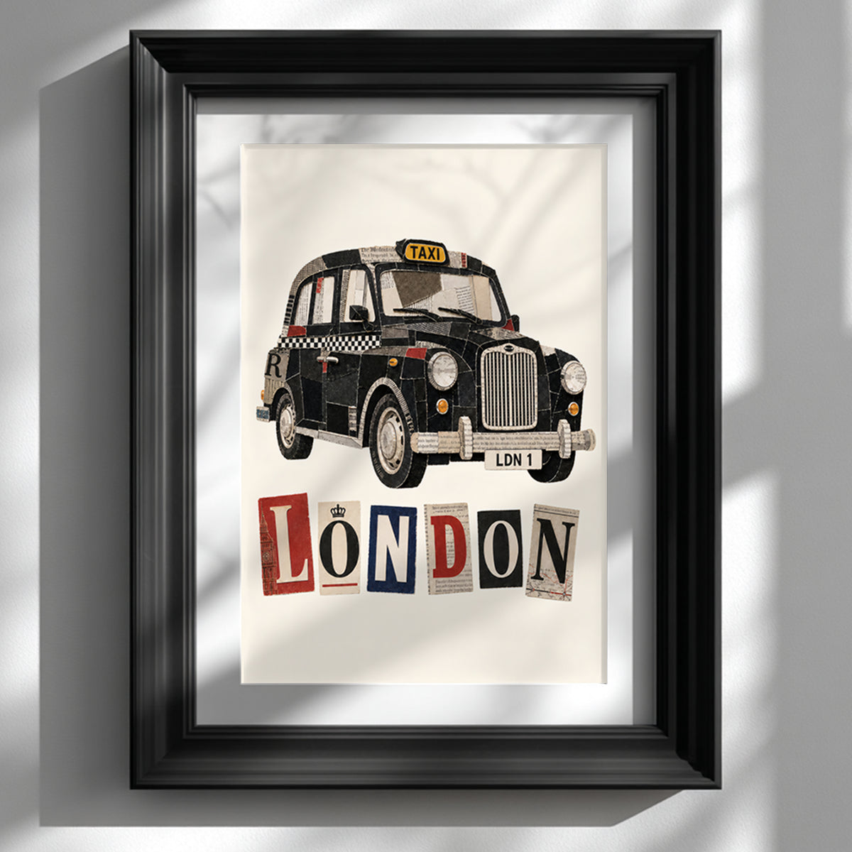 London Black Cab Cut Out Print