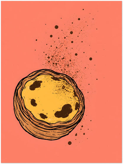 Minimalist Pastel De Nata Print Portuguese Food Art displayed on Premium Paper (170 GSM) 45x60 cm / 18x24″