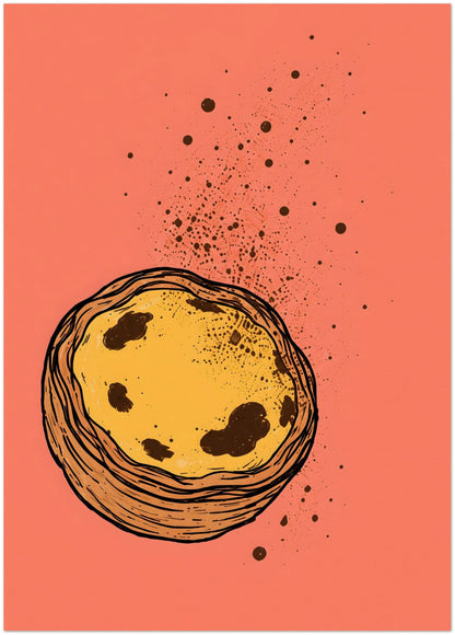 Minimalist Pastel De Nata Print Portuguese Food Art displayed on Archival Paper (250 GSM) 50x70 cm / 20x28″