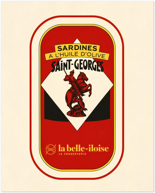 Vintage French Sardine Tin Art Print displayed on Premium Paper (170 GSM) 20x25 cm / 8x10″