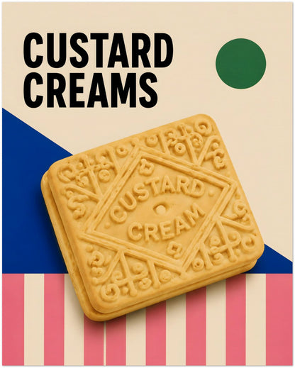 Custard Cream Biscuit Art Print displayed on Archival Paper (250 GSM) 20x25 cm / 8x10″