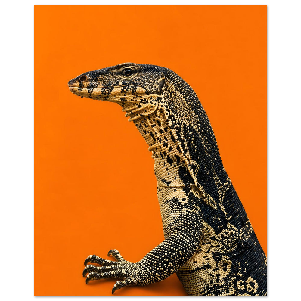Orange Monitor Lizard Print