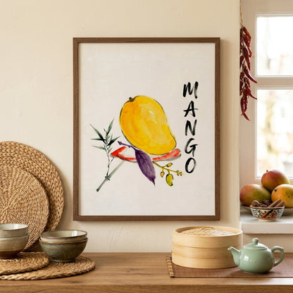 Yellow Mango Watercolour Print