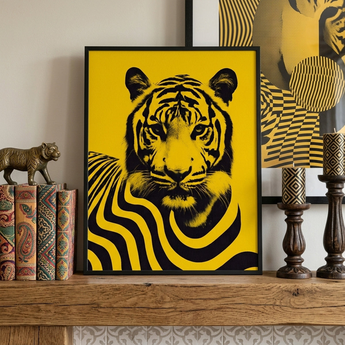Yellow Stripe Malayan Tiger Print