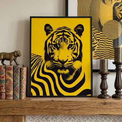 Yellow Stripe Malayan Tiger Print