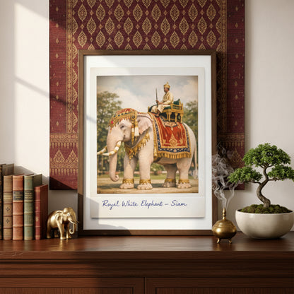 Thai White Elephant Polaroid Print