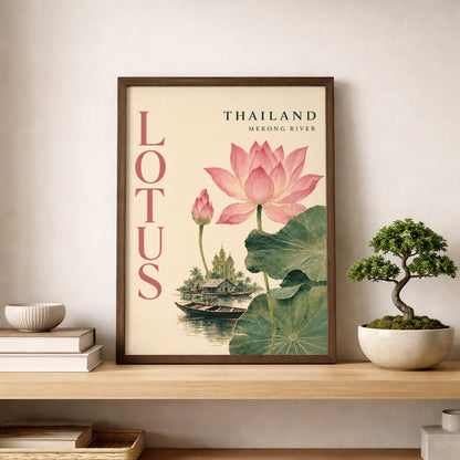 Thai Pink Lotus River Print