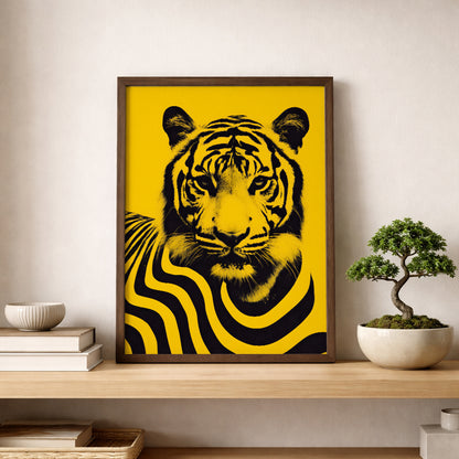 Yellow Stripe Malayan Tiger Print