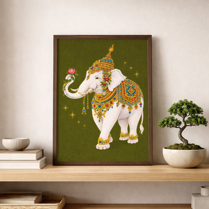 Thai Royal White Elephant Print