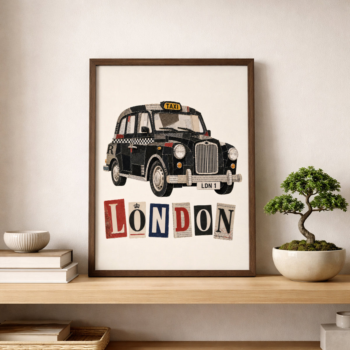 London Black Cab Cut Out Print