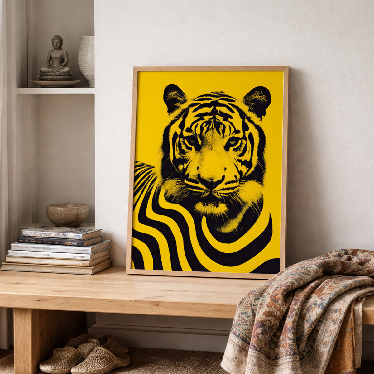 Yellow Stripe Malayan Tiger Print