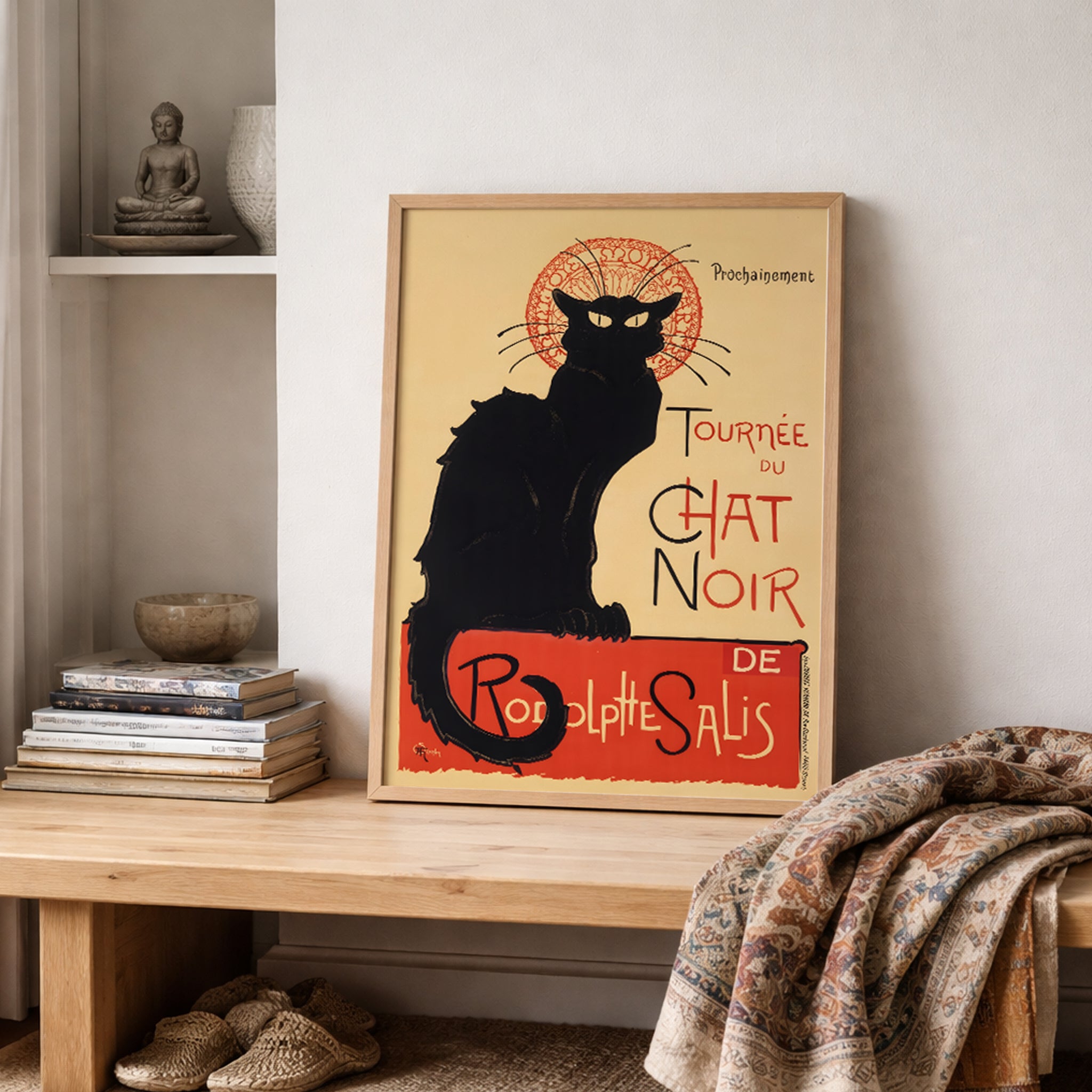 N・Tarkhoff、Le Chat noir、希少画集より、新品額装付 Le Chat Noir Art Nouveau Print | Vintage Black Cat Fine Art Poster