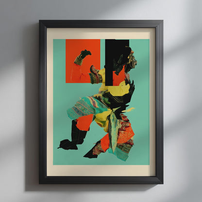 Abstract Thai Khon Performer Collage Poster