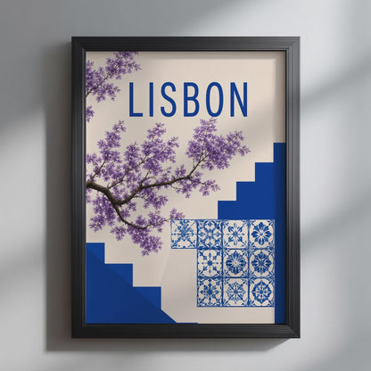 Lisbon Jacaranda Azulejo Print