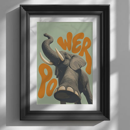 African Elephant Power Print