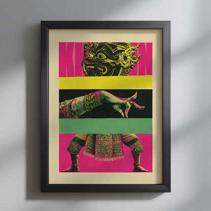 Thai Khon Masked Dance Collage Poster