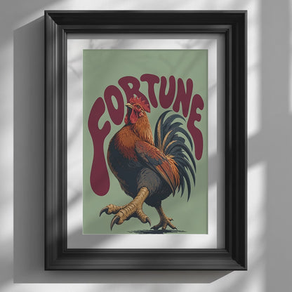 Chinese Fortune Rooster Print