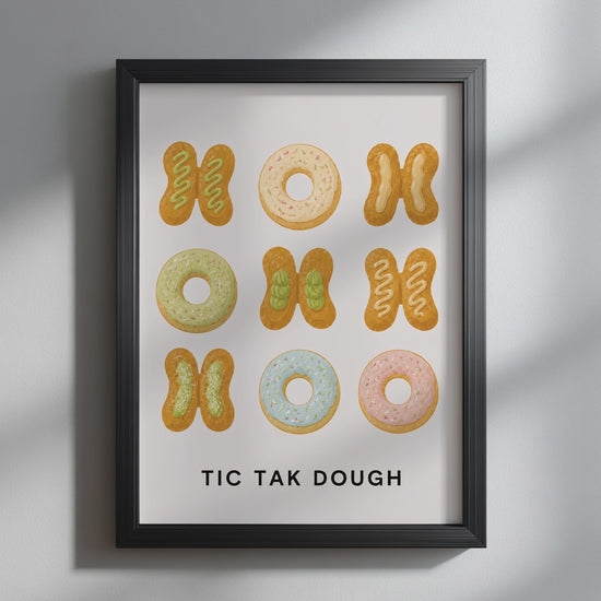 Video showcasing the available sizes for Pastel Street Food Art for Kitchens. It begins with a close-up of the artwork displayed in a black frame, followed by each available print size