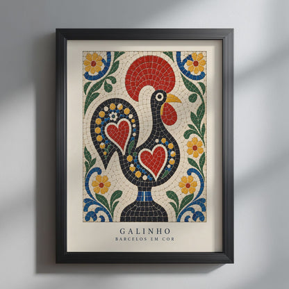 Portuguese Rooster Tile Print