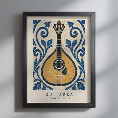 Portuguese Guitar Calcada Tiles Print