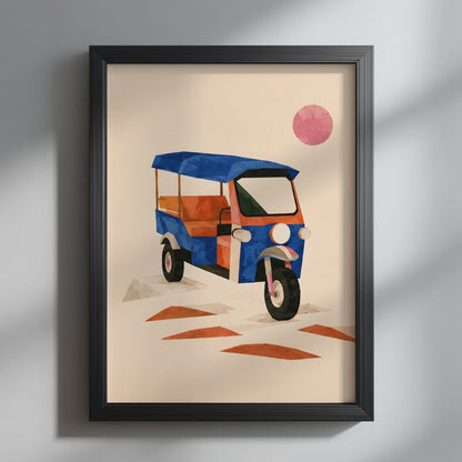 Minimalist Tuk Tuk Vehicle Poster