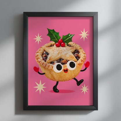 British Cheerful Christmas Mince Pie Poster