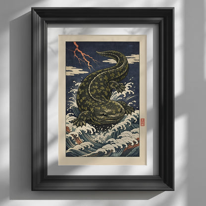Japanese Hanzaki Giant Salamander Print