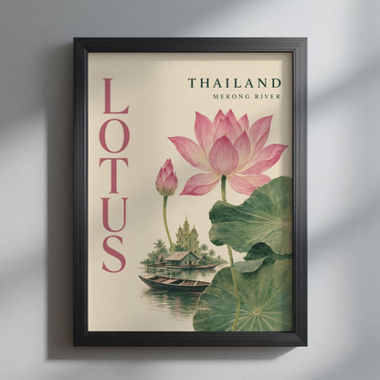Thai Pink Lotus River Print