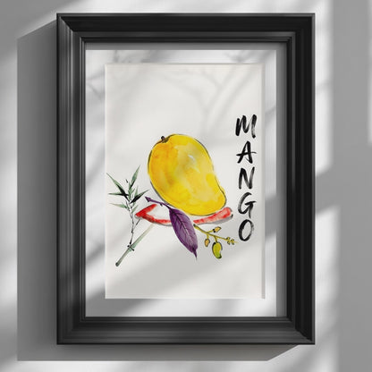 Yellow Mango Watercolour Print