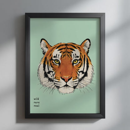 Orange Malayan Tiger Face Print