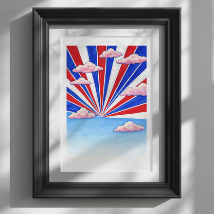 Thailand Flag Skyscape Print