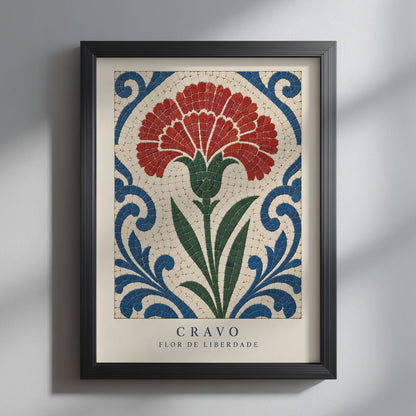 Portuguese Carnation Calcada Tile Print