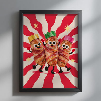 British Christmas Pigs in Blankets Poster