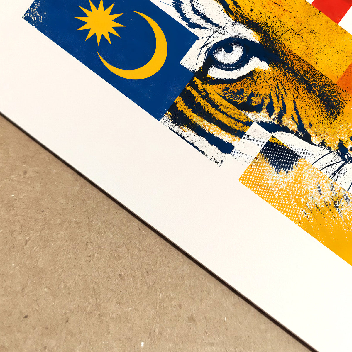 Malaysian Tiger and Flag Print